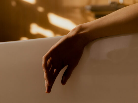 relaxing in a bath